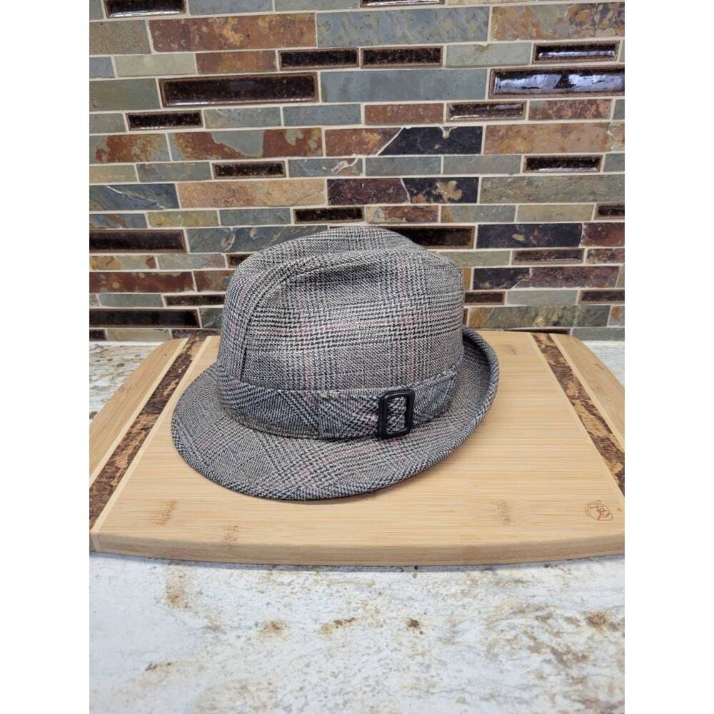 Vintage Fedora, Plaid 7-1/4, Band Buckle, Walking Hat
